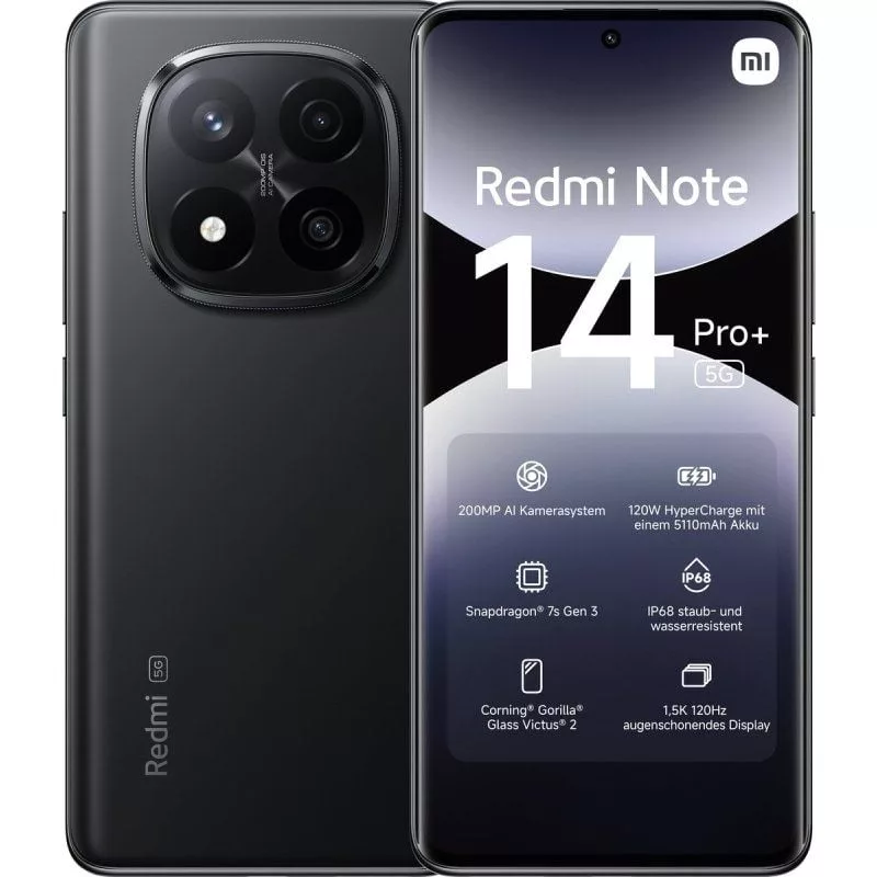 Smartphone Xiaomi Redmi Note 14 Pro+ 12GB/ 512GB/ 6.67’/ 5G/ Negro